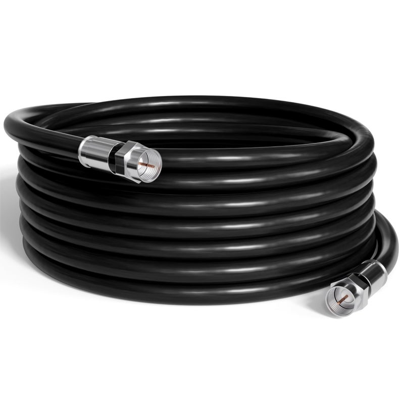 THE CIMPLE CO Coaxial Cable, 125 FT, Indoor/Outdoor, High Speed Internet, Satellite Extension, RG6, Dual Shielded Coax, CATV, UV Resistant, Weather Proof, CL2 Rated, 38 Meters, Black - Image 1